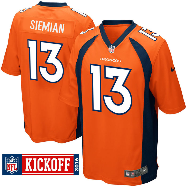 Super Bowl 50 Rematch Denver Broncos #13 Trevor Siemian Orange Limited Jersey