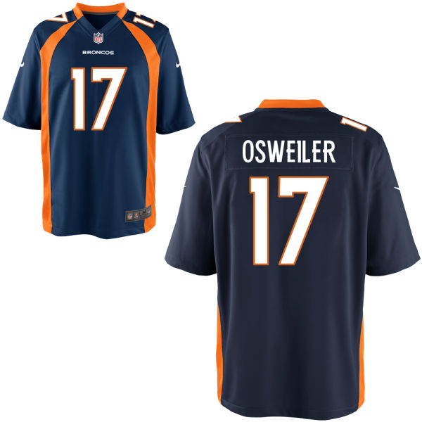 Denver Broncos #17 Brock Osweiler Navy Blue Game Jersey