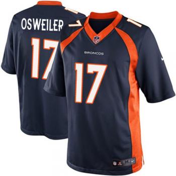 Denver Broncos #17 Brock Osweiler Navy Blue Limited Jersey