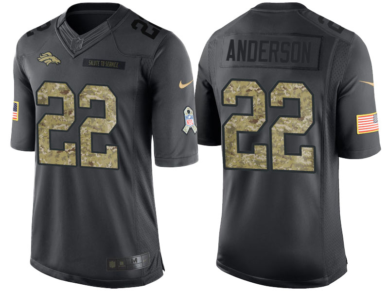 Denver Broncos #22 C.J. Anderson Anthracite 2016 Salute to Service Limited Jersey