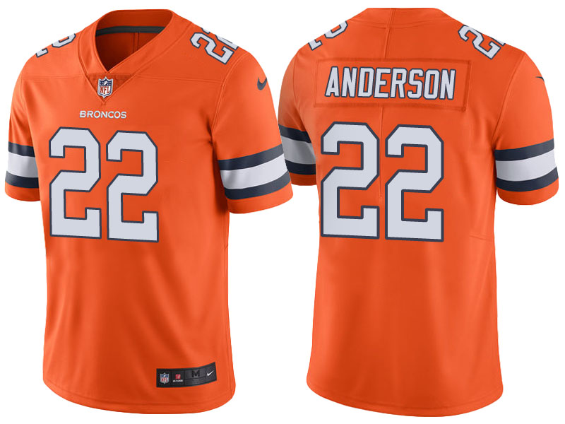 Denver Broncos #22 C.J. Anderson Orange Color Rush Limited Jersey