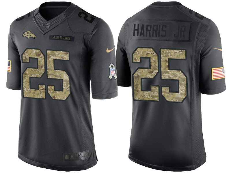 Denver Broncos #25 Chris Harris Jr Anthracite 2016 Salute to Service Limited Jersey