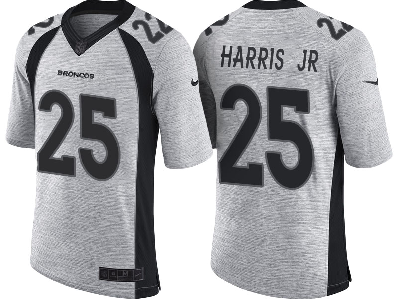 Denver Broncos #25 Chris Harris Jr 2016 Gridiron Gray II Limited Jersey