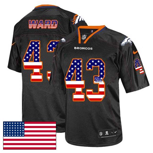 Denver Broncos #43 T.J. Ward Black USA Flag Fashion Jersey