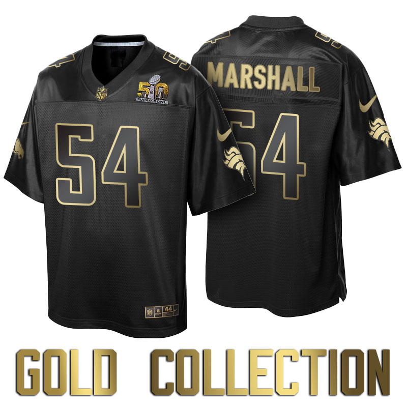 Denver Broncos #54 Brandon Marshall Super Bowl 50th Black Gold Collection Jersey