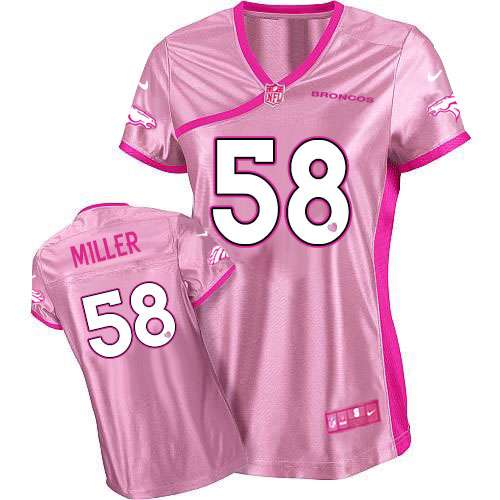 Women's Denver Broncos #58 Von MillerBe Luv'd Pink Jersey