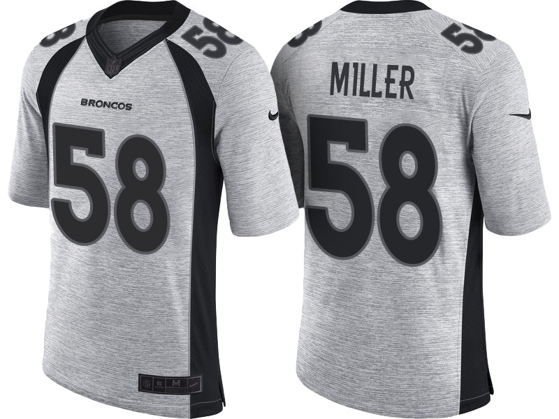 Denver Broncos #58 Von Miller 2016 Gridiron Gray II Limited Jersey