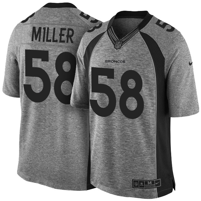 Denver Broncos #58 Von Miller Gridiron Gray Limited Jersey