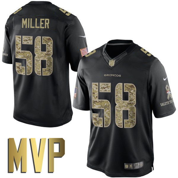 Denver Broncos #58 Von Miller MVP Black Salute To Service Super Bowl 50 Champion Jersey