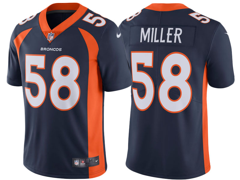 2017 Denver Broncos #58 Von Miller Navy Vapor Untouchable Limited Jersey