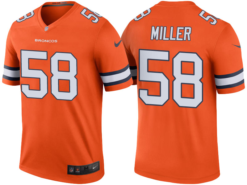 Denver Broncos #58 Von Miller Orange Color Rush Legend Jersey