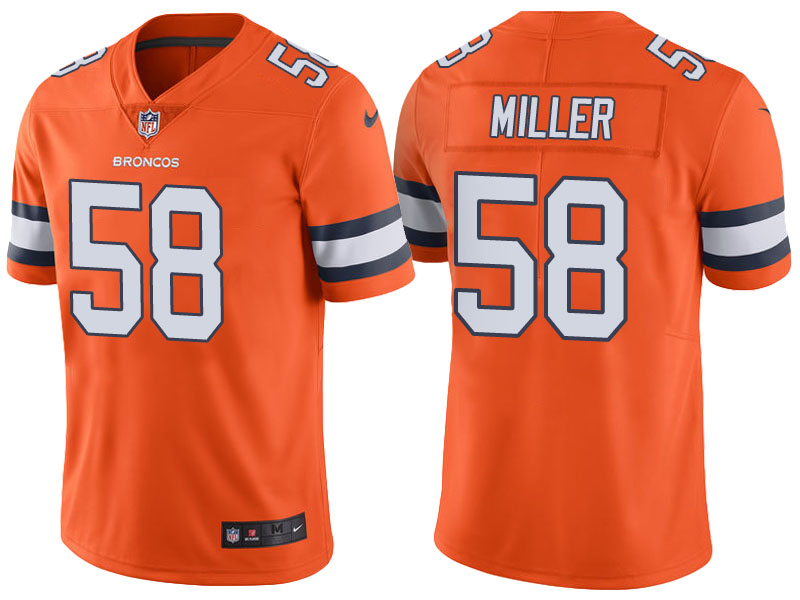 Denver Broncos #58 Von Miller Orange Color Rush Limited Jersey