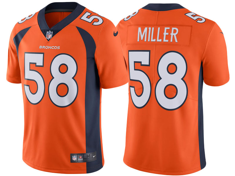 2017 Denver Broncos #58 Von Miller Orange Vapor Untouchable Limited Jersey