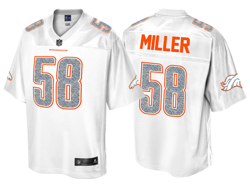 Denver Broncos #58 Von Miller Pro Line White Out Fashion Jersey