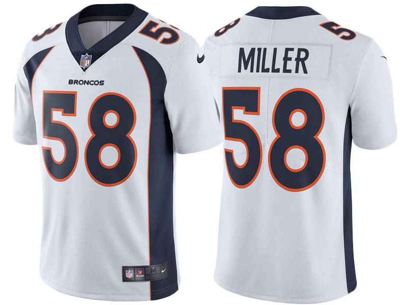 2017 Denver Broncos #58 Von Miller White Vapor Untouchable Limited Jersey