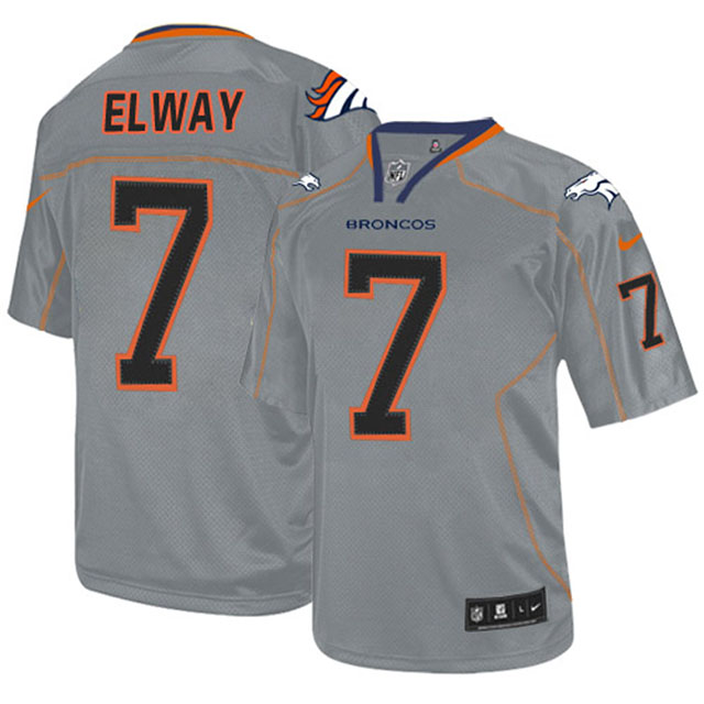 Denver Broncos #7 John Elway Grey Lights Out Jersey