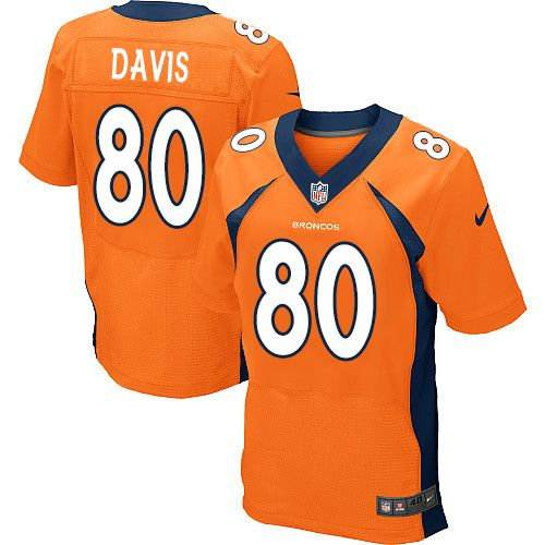 Denver Broncos #80 Vernon Davis Orange Elite Jersey