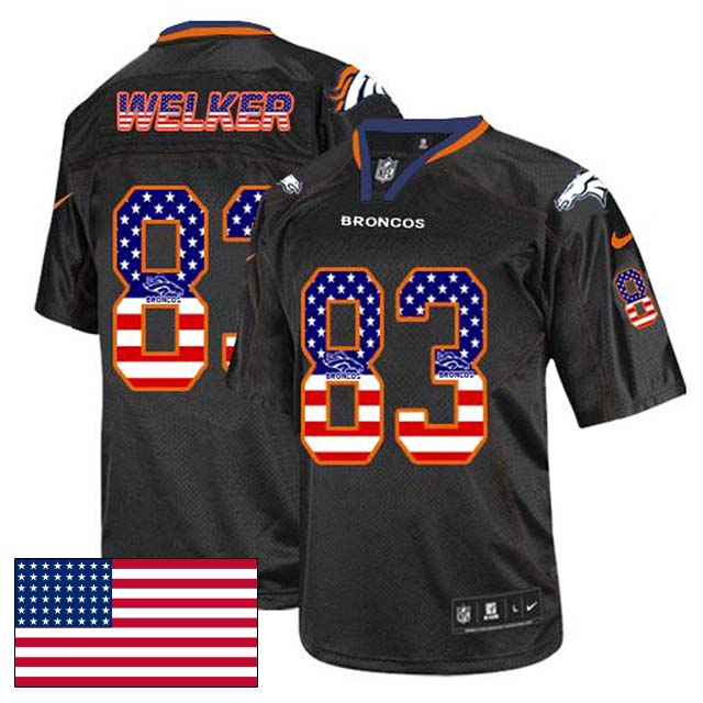 Denver Broncos #83 Wes Welker Black USA Flag Fashion Jersey