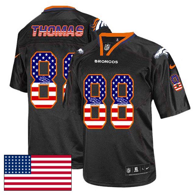 Denver Broncos #88 Demaryius Thomas Black USA Flag Fashion Jersey