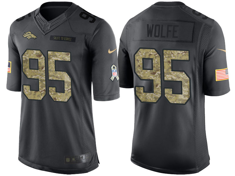 Denver Broncos #95 Derek Wolfe Anthracite 2016 Salute to Service Limited Jersey