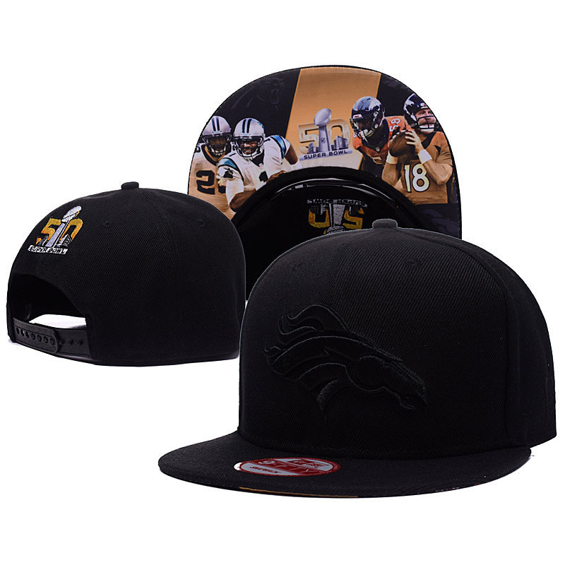 Denver Broncos Black Super Bowl 50 Champions Flatbrim Snapback Adjustable Hat