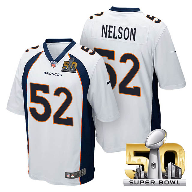 Youth Denver Broncos #52 Corey Nelson White 2016 Super Bowl 50 Game Jersey