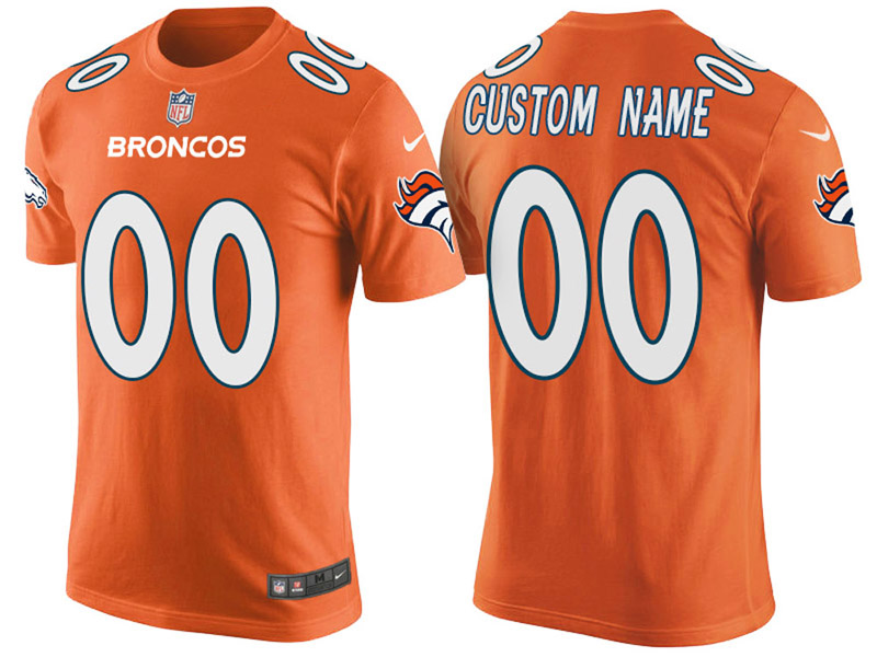 Denver Broncos Custom Orange Name & Number T-Shirt