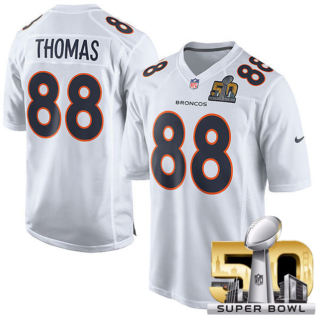 Denver Broncos #88 Demaryius Thomas White Super Bowl 50 Game Event Jersey