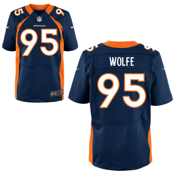 Denver Broncos #95 Derek Wolfe Navy Blue Elite Jersey