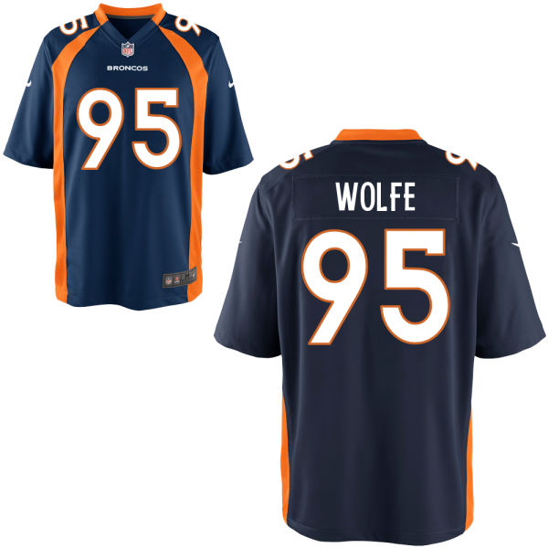 Denver Broncos #95 Derek Wolfe Navy Blue Game Jersey