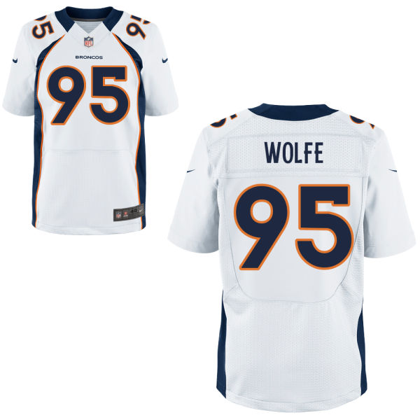 Denver Broncos #95 Derek Wolfe White Elite Jersey