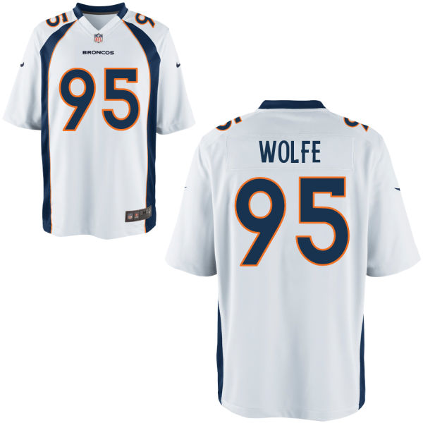 Denver Broncos #95 Derek Wolfe White Game Jersey