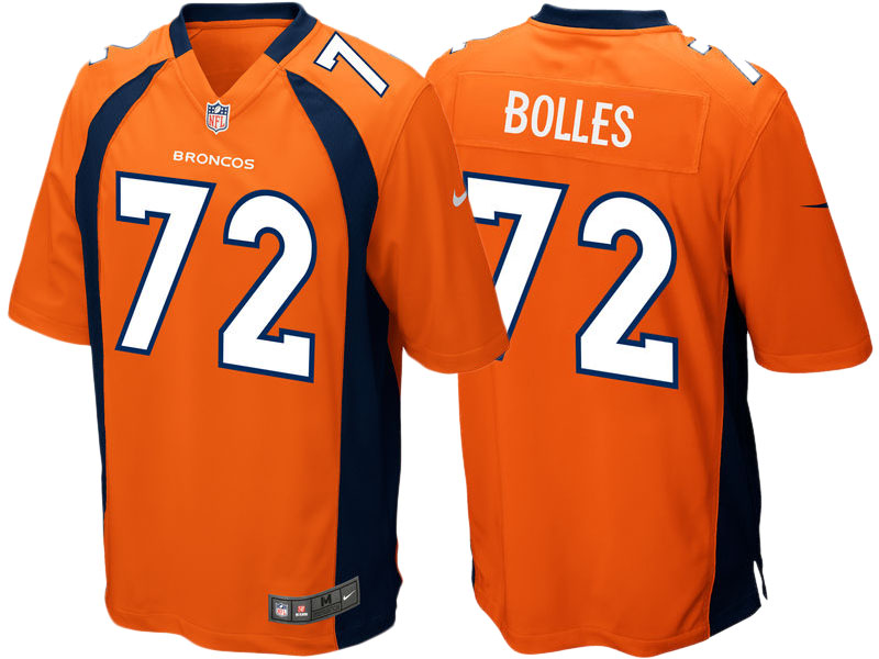 Denver Broncos Garett Bolles Orange 2017 Draft Pick Game Jersey