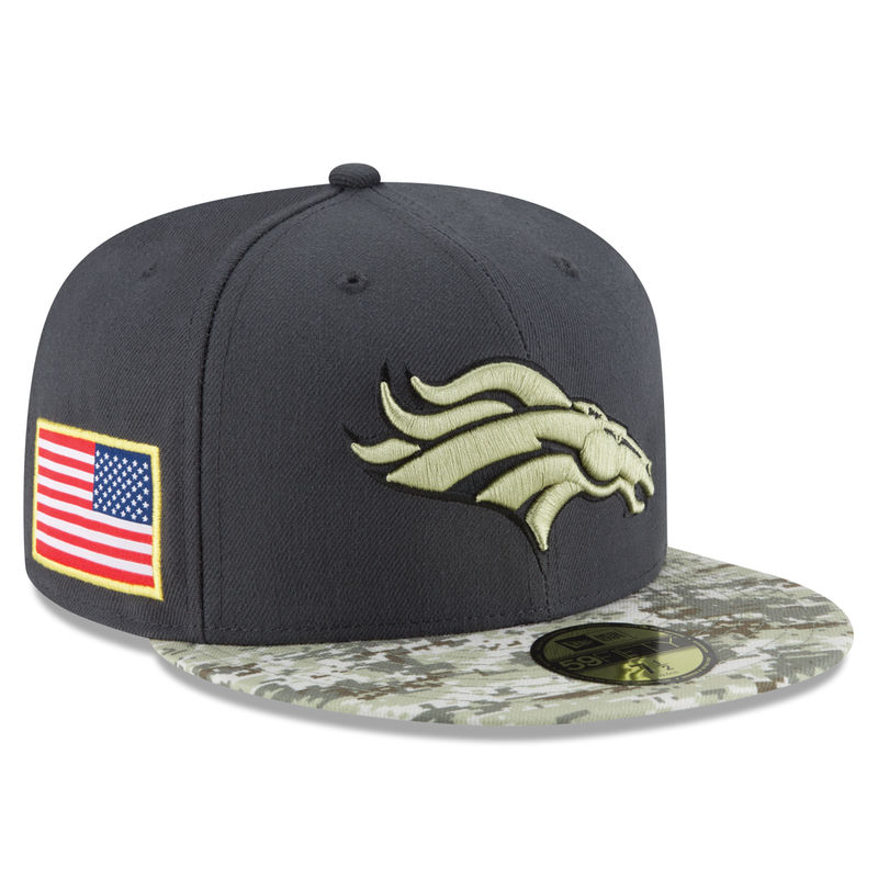 Denver Broncos Graphite Salute To Service Sideline Camo Veterans Day 59FIFTY Fitted Hat