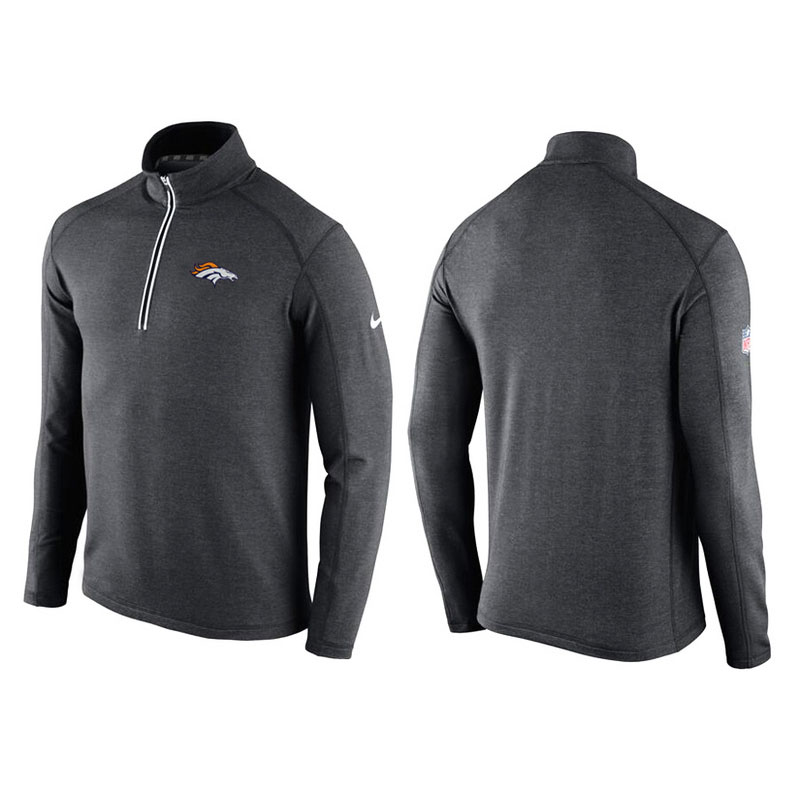 Denver Broncos Gray Game Day Half-Zip Knit Performance Tri-Blend Jacket