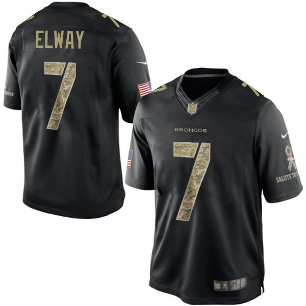 NFL Denver Broncos #7 John Elway Salute To Service Black Jersey