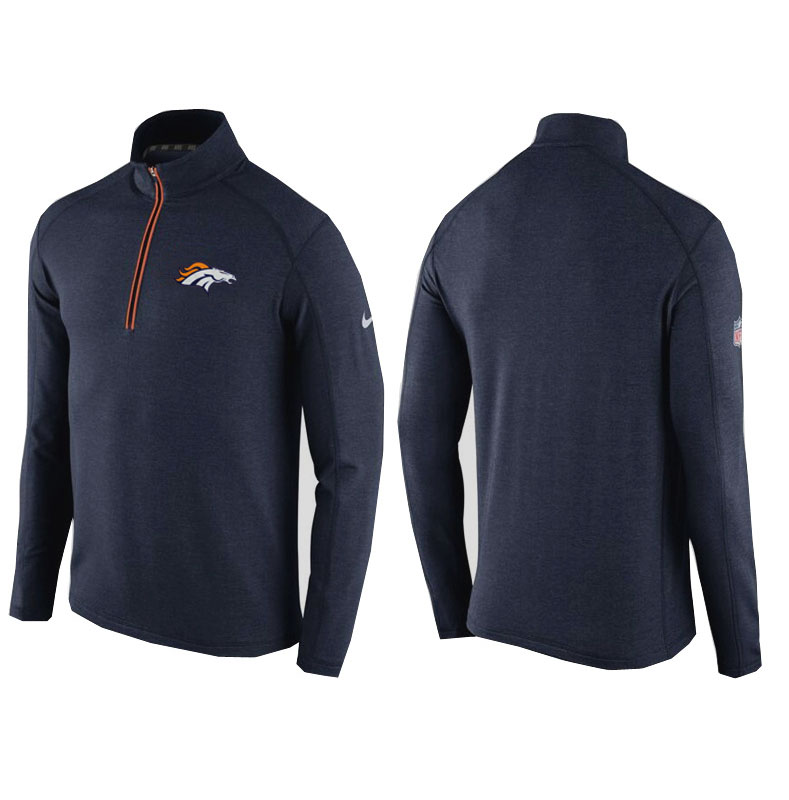 Denver Broncos Navy Game Day Half-Zip Knit Performance Tri-Blend Jacket