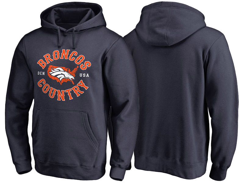 Denver Broncos Navy Pro Line Hometown Warm Pullover Hoodie