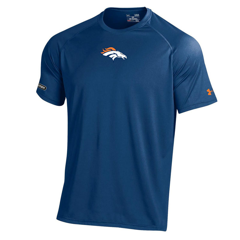 Denver Broncos Navy Under Armour NFL Combine Authentic Core Tech T-Shirt