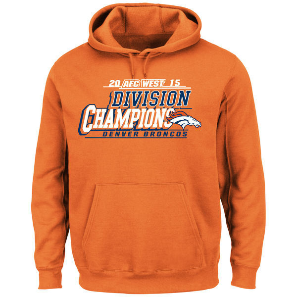 Denver Broncos Orange 2015 AFC West Division Champions Pullover Hoodie