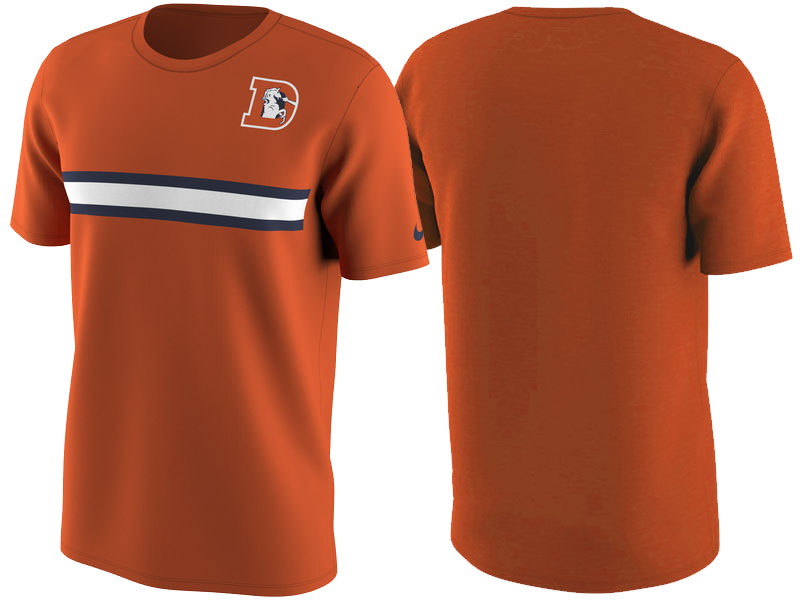 Denver Broncos Orange Color Rush Stripe T-Shirt