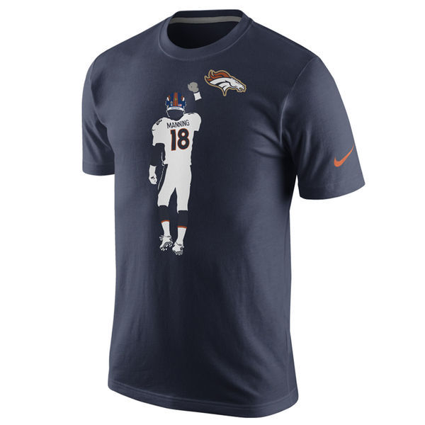 Denver Broncos Peyton Manning Navy Silhouette Name and Number T-Shirt