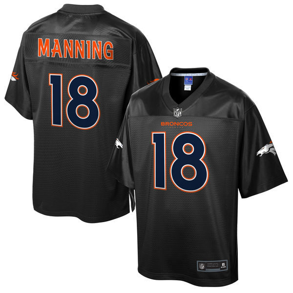 Denver Broncos #18 Peyton Manning Pro Line Black Reverse Fashion Jersey