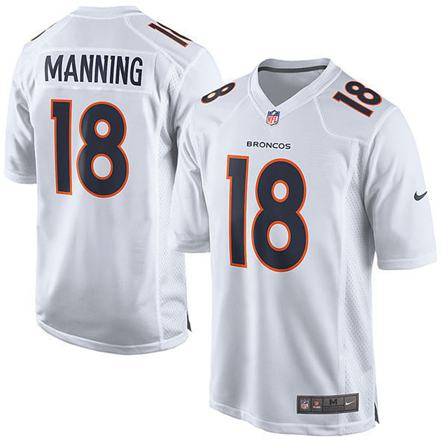 Denver Broncos #18 Peyton Manning White Game Event Jersey