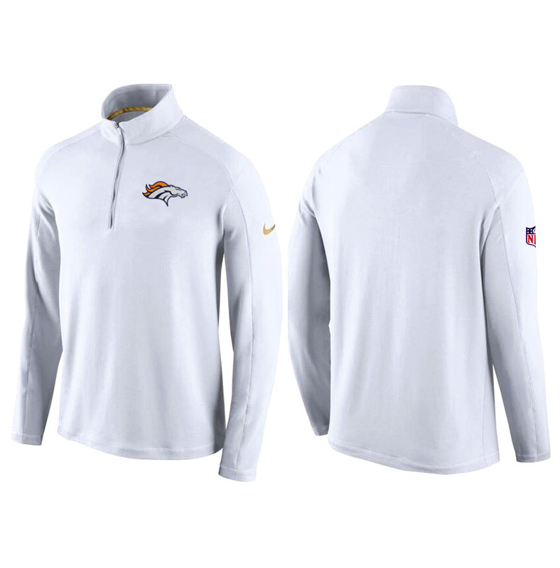 Denver Broncos White Game Day Half-Zip Knit Performance Tri-Blend Jacket