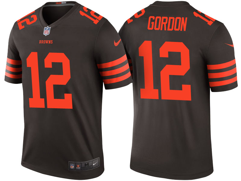 Cleveland Browns #12 Josh Gordon Brown Color Rush Legend Jersey - Light Up Thursday Night