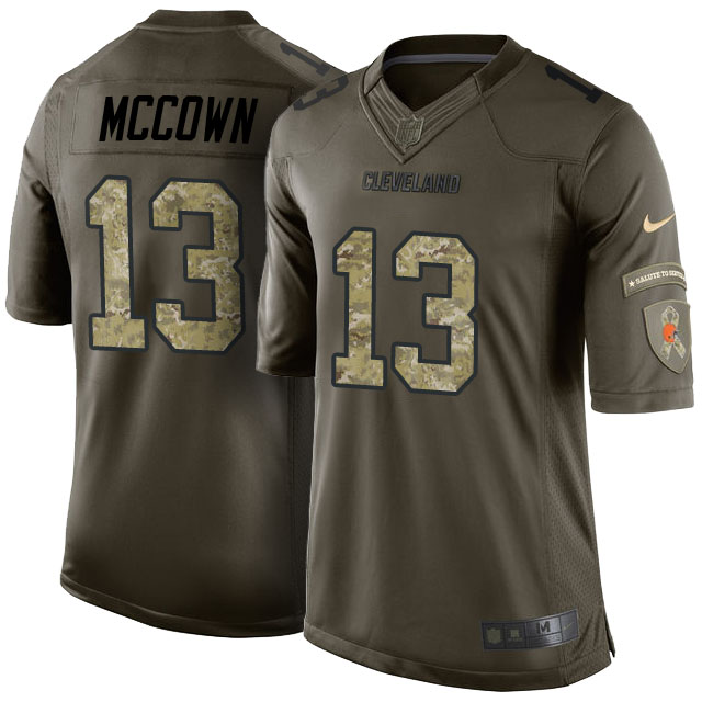 Cleveland Browns #13 Josh McCown Olive Camo Salute to Service Jersey