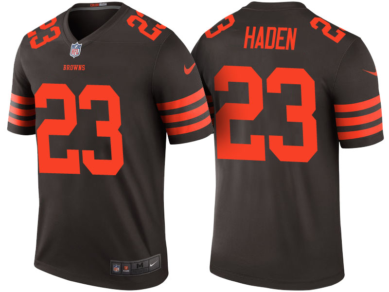 Cleveland Browns #23 Joe Haden Brown Color Rush Legend Jersey - Light Up Thursday Night