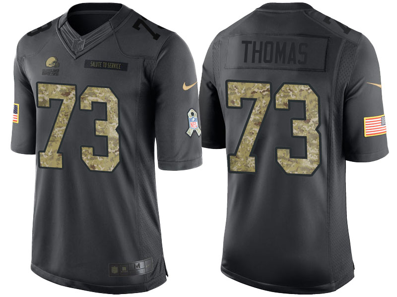 Cleveland Browns #73 Joe Thomas Camo Anthracite 2016 Salute to Service Limited Jersey