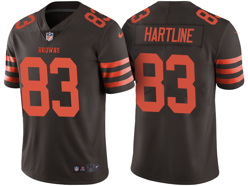 Light Up Thursday Night - Cleveland Browns #83 Brian Hartline Brown Color Rush Limited Jersey